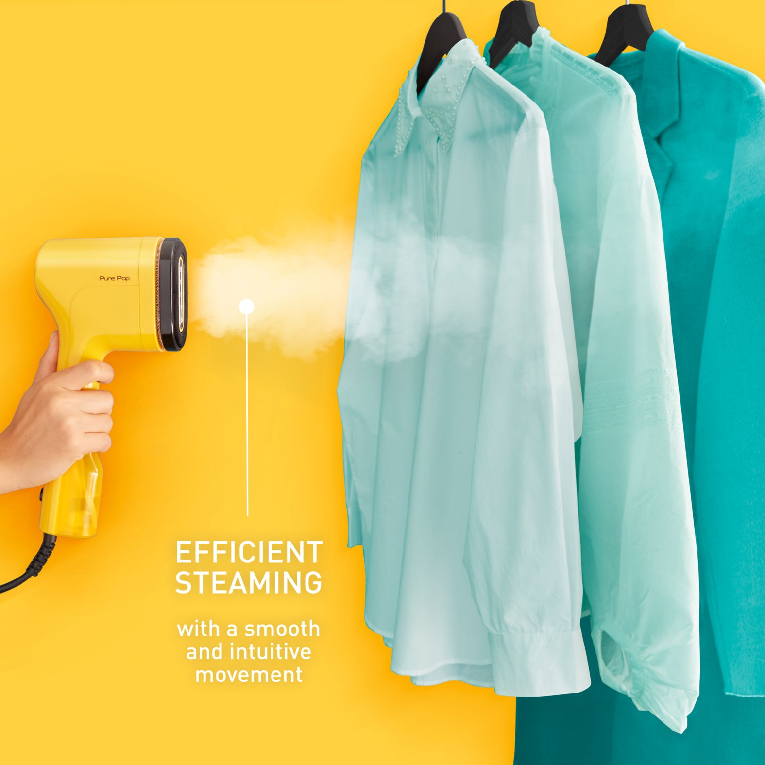 Tefal Pure Pop Handheld Garment Steamer DT2026 - Sunshine Yellow