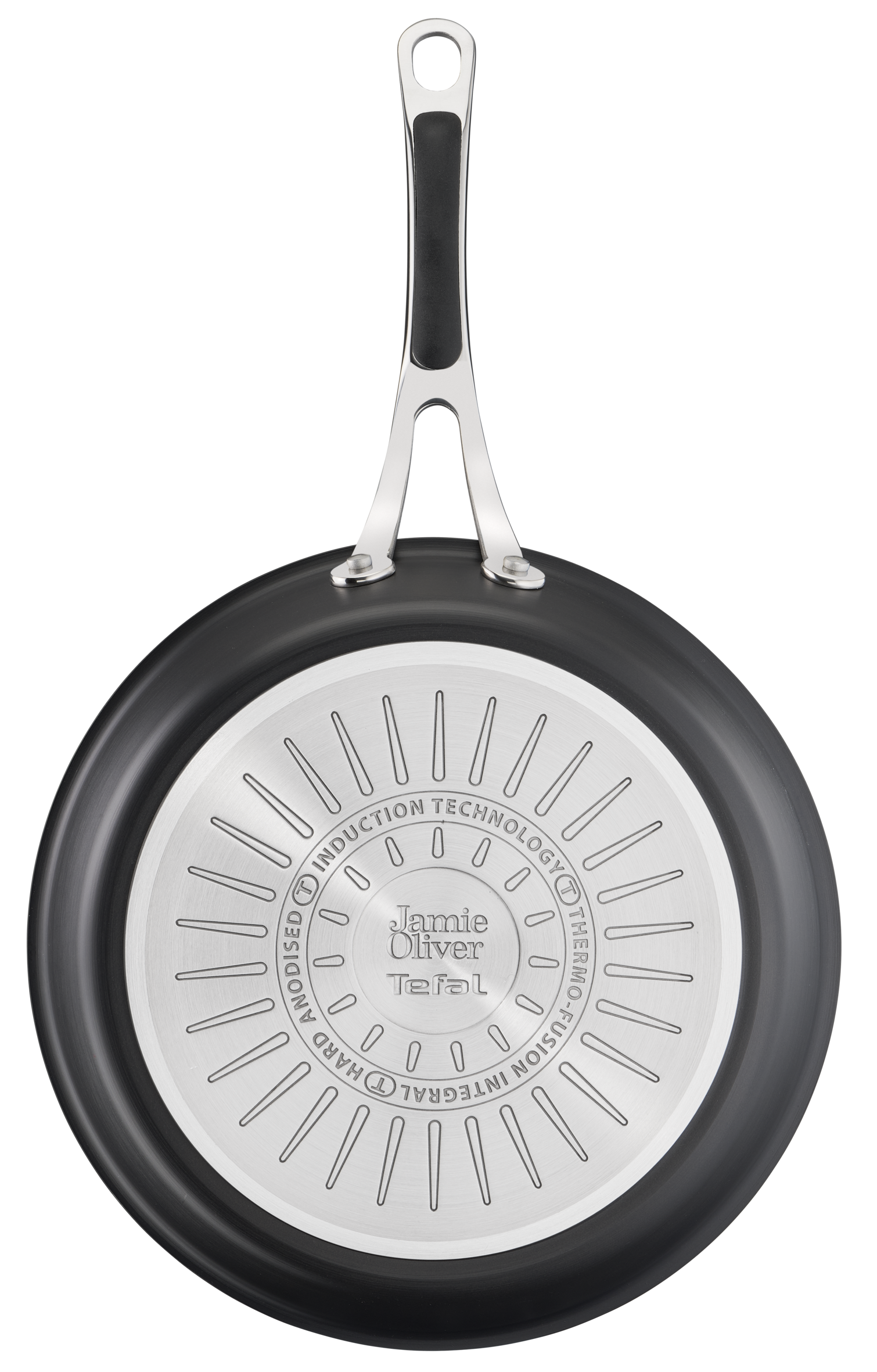 Jamie Oliver by Tefal Cooks Classic Non-Stick Induction Hard Anodised Twinpack Frypan Set 24/28cm