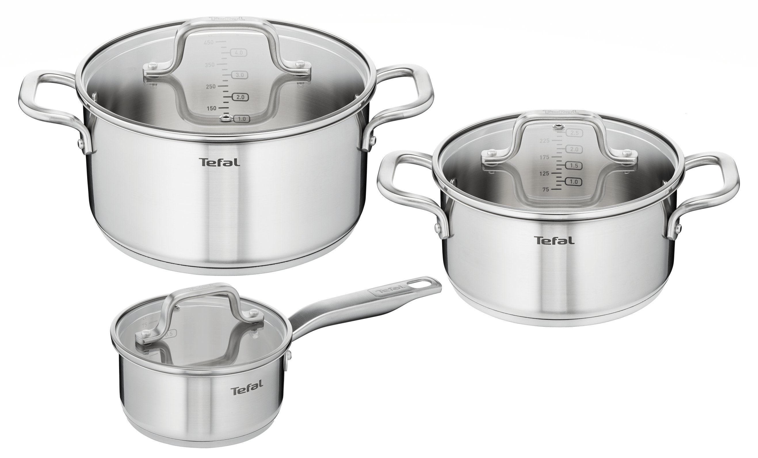 Tefal Virtuoso Induction Stainless Steel 3pc Pot Set