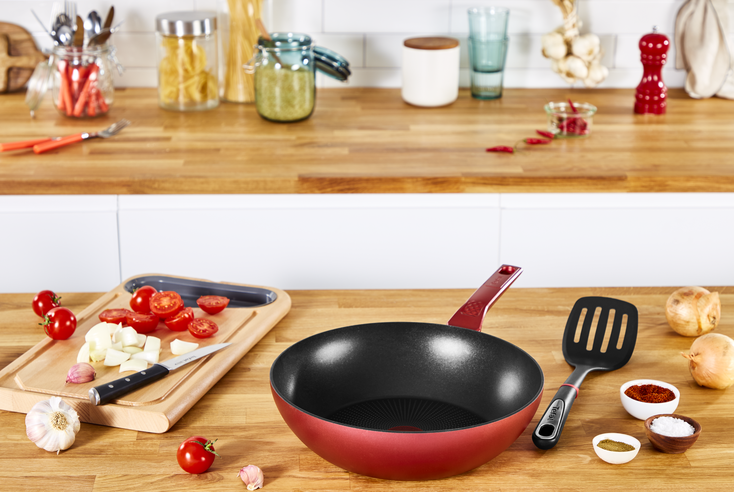 Tefal Daily Chef Red Non-Stick Induction Wok 28cm