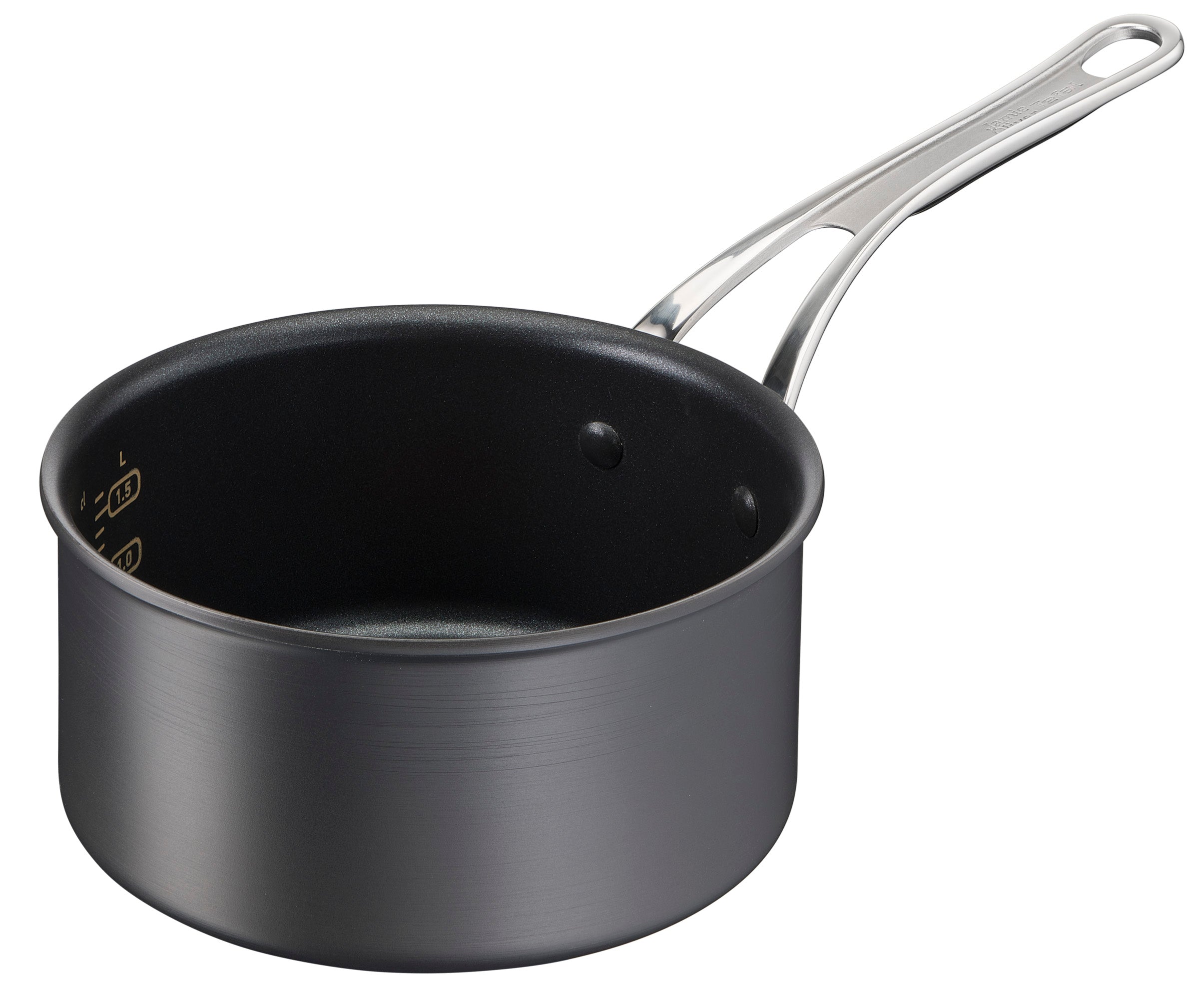 Jamie Oliver by Tefal Cooks Classic Non-Stick Induction Hard Anodised Saucepan + Lid 18cm